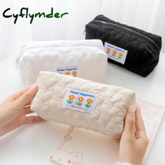 Cyflymder Fashion Gift Accessories School Supplies Pencil Box Stationery Bag Floral Case Lovely Pen