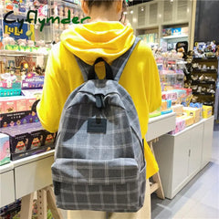 Cyflymder Fashion Girl College School Bag Casual New Simple Women Backpack Striped Book Packbags