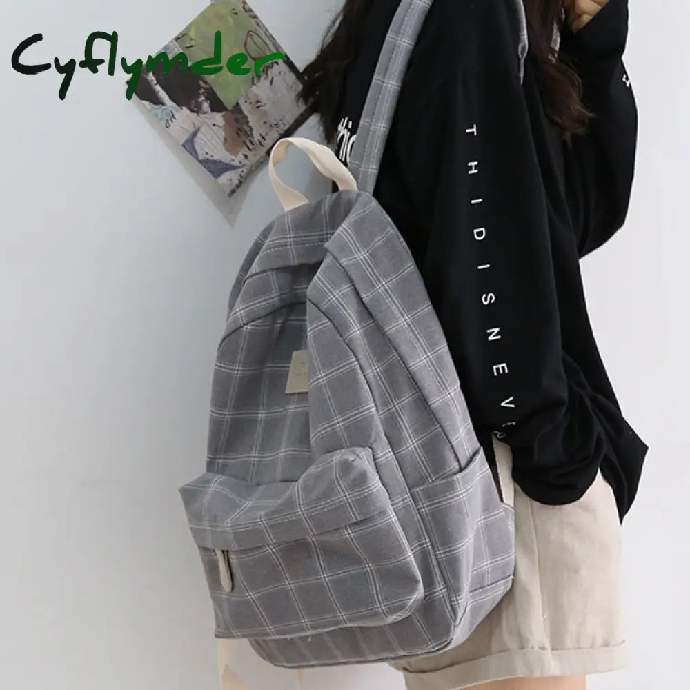 Cyflymder Fashion Girl College School Bag Casual New Simple Women Backpack Striped Book Packbags