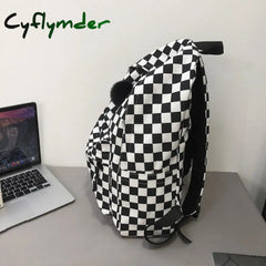 Cyflymder Fashion Girls Plaid Backpack Waterproof Leisure Shoulder Bag Women Laptop Mochila Bookbag