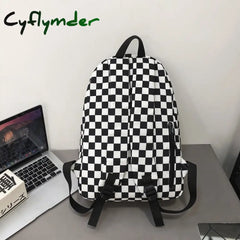 Cyflymder Fashion Girls Plaid Backpack Waterproof Leisure Shoulder Bag Women Laptop Mochila Bookbag