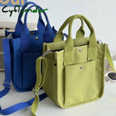 Cyflymder Fashion Handbag Female Canvas Casual Tote Student Shoulder Bag Solid Color Messenger Bags