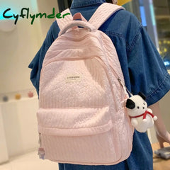 Cyflymder Fashion Lady Cute Pink Laptop Female Travel Book Bag Trendy Cool Women New College