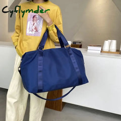 Cyflymder Fashion Large Travel Bag Women Cabin Tote Handbag Nylon Waterproof Shoulder Weekend Gym