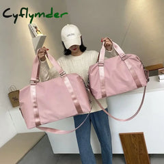 Cyflymder Fashion Large Travel Bag Women Cabin Tote Handbag Nylon Waterproof Shoulder Weekend Gym