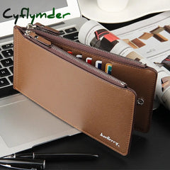 Cyflymder Fashion Leather Men Wallet Large Capacity 16 Slot Card Holder Famous Brand Bi-Fold