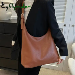 Cyflymder Fashion Leather Tote Bag for Women Trend Female Simple Large High Capacity Shoulder Bag Women Handbags