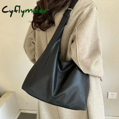 Cyflymder Fashion Leather Tote Bag for Women Trend Female Simple Large High Capacity Shoulder Bag Women Handbags