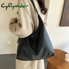 Cyflymder Fashion Leather Tote Bag for Women Trend Female Simple Large High Capacity Shoulder Bag Women Handbags