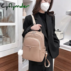 Cyflymder Fashion Leather Women Backpack For Teenager Girls Female Backpack Small Pu Travel