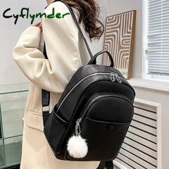 Cyflymder Fashion Leather Women Backpack For Teenager Girls Female Backpack Small Pu Travel