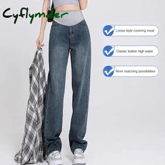Cyflymder Fashion Maternity Jeans Maternal Clothes for Pregnant Wide Leg Pants Belly Support Trousers Premama Clothing