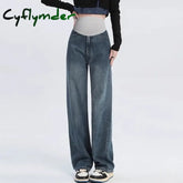 Cyflymder Fashion Maternity Jeans Maternal Clothes for Pregnant Wide Leg Pants Belly Support Trousers Premama Clothing