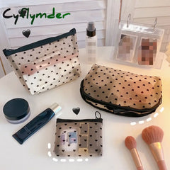 Cyflymder Fashion Mesh Cosmetic Makeup Bags Case Holder Pouch Convenient To Carry Transparent