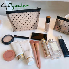 Cyflymder Fashion Mesh Cosmetic Makeup Bags Case Holder Pouch Convenient To Carry Transparent