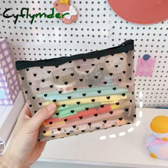 Cyflymder Fashion Mesh Cosmetic Makeup Bags Case Holder Pouch Convenient To Carry Transparent