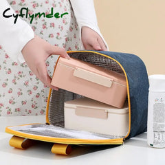 Cyflymder Fashion Oxford Cloth Insulated Lunch Bag Portable Thermal Bento Boxes Cooler Bags Food