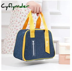 Cyflymder Fashion Oxford Cloth Insulated Lunch Bag Portable Thermal Bento Boxes Cooler Bags Food