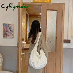 Cyflymder Fashion Pleated Women’s Shoulder Bag Large Capacity Ladies Casual Tote Travel Handbags