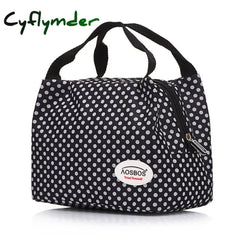 Cyflymder Fashion Portable Insulated Canvas Lunch Bag Thermal Food Picnic Bags For Women Kids Men