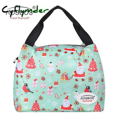 Cyflymder Fashion Portable Insulated Canvas Lunch Bag Thermal Food Picnic Bags For Women Kids Men