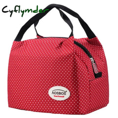 Cyflymder Fashion Portable Insulated Canvas Lunch Bag Thermal Food Picnic Bags For Women Kids Men