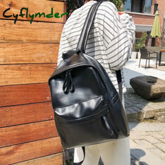 Cyflymder Fashion Preppy Style Women Backpack Leather School Bag Backpacks For Teengers Gilrs Large