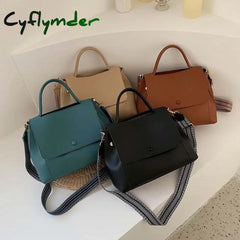 Cyflymder Fashion Pu Leather Women Handbag High Capacity Winter Solid Color Female Shoulder