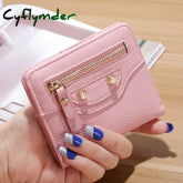 Cyflymder Fashion Pu Leather Women Short Wallets Multiple Credit Card Holders Hasp Zipper Coin