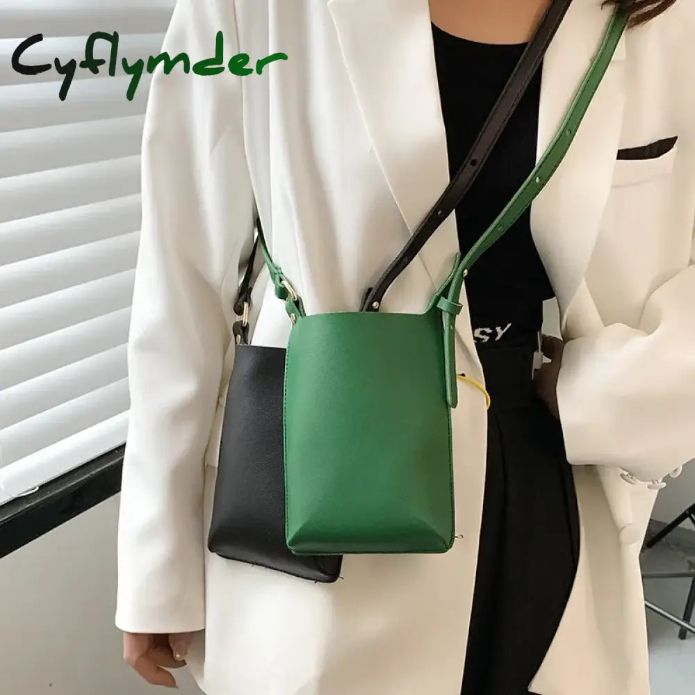Cyflymder Fashion Pu Small Solid Crossbody Bags Women Mini Leather Shoulder Messenger Bag Clutch