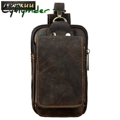 Cyflymder Fashion Quality Leather Small Summer Pouch Hook Design Waist Pack Bag Cigarette Case