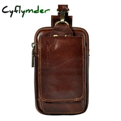 Cyflymder Fashion Quality Leather Small Summer Pouch Hook Design Waist Pack Bag Cigarette Case