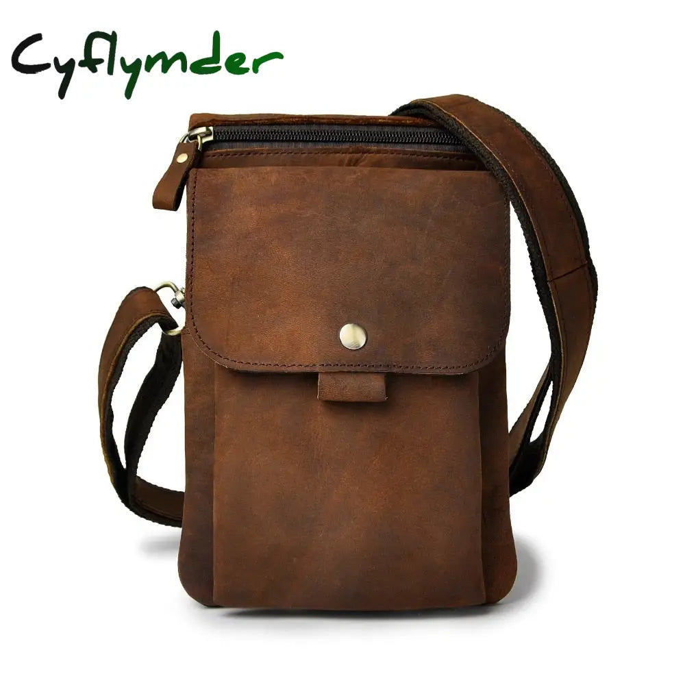 Cyflymder Fashion Real Leather Multifunction Casual Waist Pack Cross-Body Bag Satchel Messenger Hip