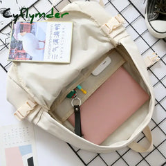 Cyflymder Fashion Solid Color Backpack Women New Waterproof Shoulders School Bags For Teenagers