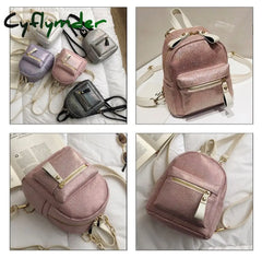 Cyflymder Fashion Sparkles Women Backpack Small Pu Leather Lady Shoulder Crossbody Bags Girl