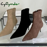 Cyflymder Fashion Spring Autumn Sexy High Heels Pointed Toe Ankle Boots Woman Nightclub Party Shoes Zipper Short Booties