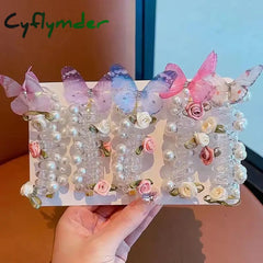 Cyflymder Fashion Sweet Butterfly Phone Line Hair Rope Ponytail Artifact For Women Girls Elegant Hair Ring Exquisite