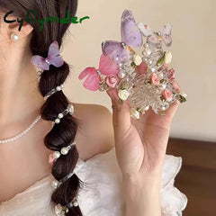Cyflymder Fashion Sweet Butterfly Phone Line Hair Rope Ponytail Artifact For Women Girls Elegant Hair Ring Exquisite