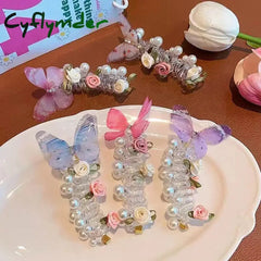 Cyflymder Fashion Sweet Butterfly Phone Line Hair Rope Ponytail Artifact For Women Girls Elegant Hair Ring Exquisite