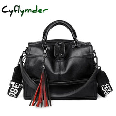 Cyflymder Fashion Tassel Women Handbag Leather Shoulder Bags Famous Brand Designer Ladies Casual