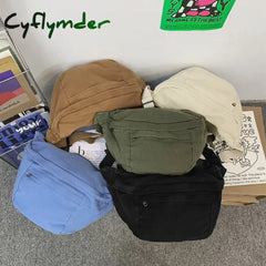 Cyflymder Fashion Trend Waist Bags Ladies Canvas Packs Phone Pack Street Hip Hop Belt Large