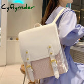 Cyflymder Fashion Woman Backpack Pu Leather Preppy Style School Bags For Teenagers Girls Simple