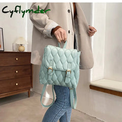 Cyflymder Fashion Women Backpack Bag Pu Leather Designers Brand For Teenage Girl High Quality