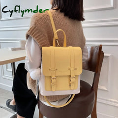 Cyflymder Fashion Women Backpack Female High Quality Leather Small Book School Bags For Teenage