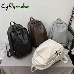 Cyflymder Fashion Women Backpack High Quality Female Soft Pu Leather Preppy School Bag For Teenage