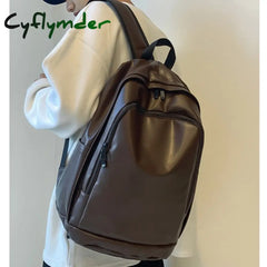 Cyflymder Fashion Women Backpack High Quality Female Soft Pu Leather Preppy School Bag For Teenage