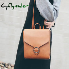 Cyflymder Fashion Women Backpack Pu Leather Retro Female Bag Schoolbags Teenage Girl High Quality