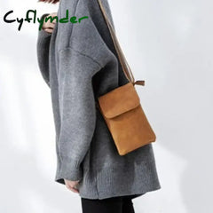 Cyflymder Fashion Women Crossbody Bag Pu Leather Mobile Phone Purse Bags Solid Flap Messenger Small
