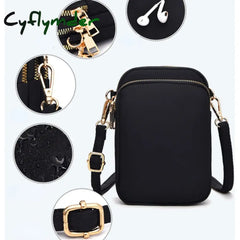 Cyflymder Fashion Women Crossbody Zipper Mobile Phone Shoulder Bag Lady Female Multifunction