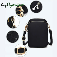 Cyflymder Fashion Women Crossbody Zipper Mobile Phone Shoulder Bag Lady Female Multifunction